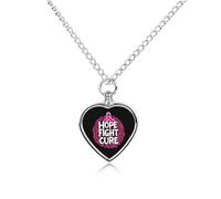 Hope Fight Breast Cancer Personalized Pet Urn Necklace Keepsake Urn Pendant Cremation Jewelry Gifts for Dog Cat Lover