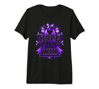 Hope Fight Win Memory Support Alzheimer's Awareness Purple Premium T-Shirt