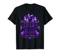Hope Fight Win Memory Support Alzheimer's Awareness Purple T-Shirt