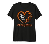 Hope Fight Win Self-Injury Awareness Orange Ribbon Message Premium T-Shirt