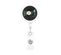 Hope for A Cure Bipolar Awareness Flower Retractable Badge Holder Bulk ConvenientBadge Reels Badge Clip for NurseTeacher Student Office Staff Name Tag