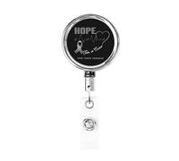 Hope for A Cure Brain Cancer Awareness Heavy Duty Metal Badge Holder Reel, Retractable Badge Holder with Belt Clip for Key Name Card Holder Employee Teacher