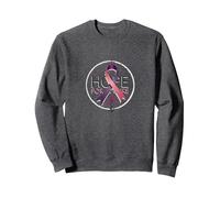 Hope For A Cure Cancer Awareness Ribbon Support Sweatshirt, Adult Unisex, Dark Heather Grey, M