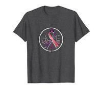 Hope for A Cure Cancer Awareness Ribbon Support T-Shirt, Men, Dark Heather Grey, 5XL