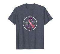 Hope for A Cure Cancer Awareness Ribbon Support T-Shirt, Men, Heather Blue, 4XL