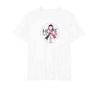 Hope for A Cure Cancer Awareness Ribbon Support T-Shirt, Men's Big and Tall, White, 6X Tall