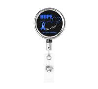Hope for A Cure Child Abuse Awareness Heavy Duty Metal Badge Holder Reel, Retractable Badge Holder with Belt Clip for Key Name Card Holder Employee Teacher