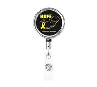 Hope for A Cure Endometriosis Awareness Heavy Duty Metal Badge Holder Reel, Retractable Badge Holder with Belt Clip for Key Name Card Holder Employee Teacher