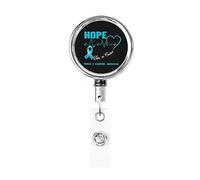 Hope for A Cure Fragile X Syndrome Awareness Heavy Duty Metal Badge Holder Reel, Retractable Badge Holder with Belt Clip for Key Name Card Holder Employee Teacher