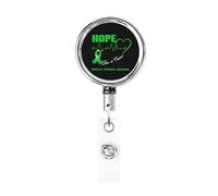 Hope for A Cure Muscular Dystrophy Awareness Heavy Duty Metal Badge Holder Reel, Retractable Badge Holder with Belt Clip for Key Name Card Holder Employee Teacher