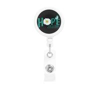 Hope for A Cure Ovarian Cancer Awareness Flower Retractable Badge Holder Bulk ConvenientBadge Reels Badge Clip for NurseTeacher Student Office Staff Name Tag