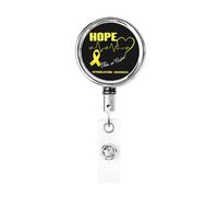 Hope for A Cure Retinoblastoma Awareness Heavy Duty Metal Badge Holder Reel, Retractable Badge Holder with Belt Clip for Key Name Card Holder Employee Teacher