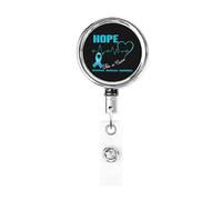 Hope for A Cure Trigeminal Neuralgia Awareness Heavy Duty Metal Badge Holder Reel, Retractable with Bel t Clip