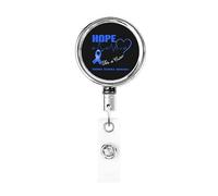 Hope for A Cure Tuberous Sclerosis Awareness Heavy Duty Metal Badge Holder Reel, Retractable Badge Holder with Belt Clip for Key Name Card Holder Employee Teacher