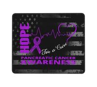 Hope For A Curing Pancreatic Cancer Awareness Mouse Pads Stitched Edge Mousepads Rubber Base Mouse Pad For Home Computer Laptop 25X30Cm