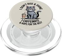 Hope For The Best Coffee Cat Morning Caffeine Lover Grumpy PopSockets PopGrip for MagSafe
