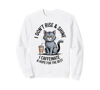 Hope For The Best Coffee Cat Morning Caffeine Lover Grumpy Sweatshirt