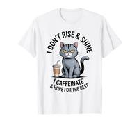 Hope for The Best Coffee Cat Morning Caffeine Lover Grumpy T-Shirt