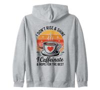 Hope For The Best Coffee Morning Caffeine Lover Sunset Zip Hoodie
