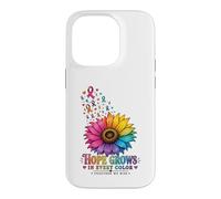 Hope Grows In Every Color Cancer Ribbon Flower Case for iPhone 14 Pro