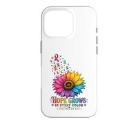 Hope Grows In Every Color Cancer Ribbon Flower Case for iPhone 16 Pro