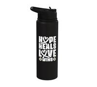 Hope Heals Love Wins - Lung Cancer Awareness Stainless Steel Insulated Water Bottle