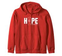 Hope Heart Disease Awareness Month Go Red Ribbon Zip Hoodie