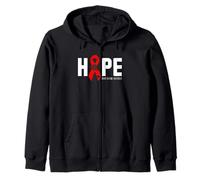 Hope Heart Disease Awareness Month Go Red Ribbon Zip Hoodie