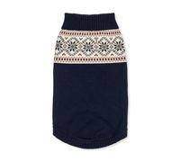 Hope & Henry Organic Cotton Fair Isle Dog Sweater, GOTS-Certified, Soft Knit Pet Pullover with Turtleneck & Leash Hole | Small