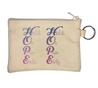Hope Hold On Pain Ends Key Chain Coin Purse Beige