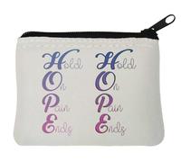 Hope Hold On Pain Ends Neoprene Coin Purse Pouch 10x11cm White