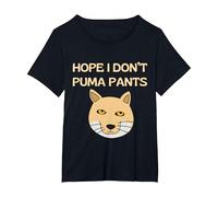 Hope I Don't Puma Pants Funny Quote Wild Cat Pun T-Shirt, Women's Plus, Black, 3X