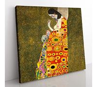 Hope II by Gustav klimt Classic Painting Canvas Wall Art Print Ready to Hang, Framed Picture for Living Room Bedroom Home Office Décor, 35x35 cm (14x14 Inch)