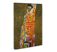 Hope Ii By Gustav Klimt Classic Painting Canvas Wall Art Print Ready to Hang, Framed Picture for Living Room Bedroom Home Office Décor, 30x20 Inch (76x50 cm)