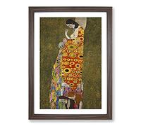 Hope Ii by Gustav Klimt Framed Print | A2 Walnut Framed Wall Art | Ready to Hang | Modern Historical Picture | Living Room Bedroom Lounge Office