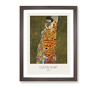 Hope Ii With Border By Gustav Klimt Classic Painting Framed Print | A2 Walnut Framed Wall Art | Ready to Hang | Classic Historical Picture | Living Room Bedroom Lounge Office
