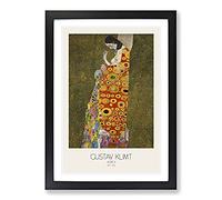 Hope Ii with Border by Gustav Klimt Framed Print | A2 Black Framed Wall Art | Ready to Hang | Modern Historical Picture | Living Room Bedroom Lounge Office