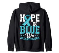 Hope In Blue We Breakthrough Prostate Cancer Awareness Zip Hoodie