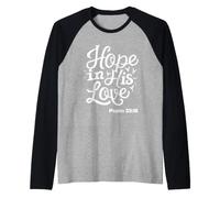 Hope in His Love Psalm 33:18 Raglan Baseball Tee