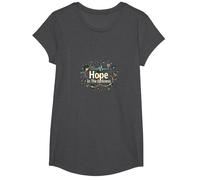 Hope in The Darkness Oncology Nurse Inspirational Gift T-Shirt, Girls, Dark Heather Grey, Medium