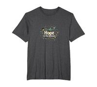 Hope in The Darkness Oncology Nurse Inspirational Gift T-Shirt, Men's Big and Tall, Dark Heather Grey, 4X Tall