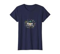 Hope in The Darkness Oncology Nurse Inspirational Gift T-Shirt, Women, Navy, M