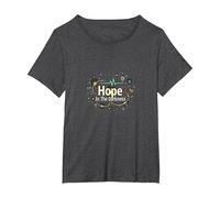 Hope in The Darkness Oncology Nurse Inspirational Gift T-Shirt, Women's Plus, Dark Heather Grey, 4X