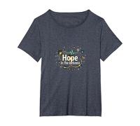 Hope in The Darkness Oncology Nurse Inspirational Gift T-Shirt, Women's Plus, Heather Blue, 6X