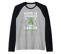 Hope is Stronger Than Cancer Lymphoma Awareness Raglan Baseball Tee