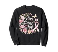 Hope is Stronger Than Fear Breast Cancer Awareness Ribbon Sweatshirt
