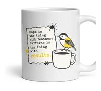 Hope is the thing with feathers Mug - Funny, Teacher Gift, Literary, Coffee