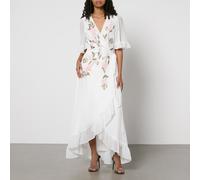 Hope & Ivy Amberley Embellished Chiffon Wrap Maxi Dress - UK 6