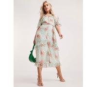 Hope & Ivy Lotta Floral Maxi Dress Blue Multi-Coloured 26