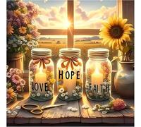 Hope Love Faith 90 Piece Jigsaw Puzzles for Adults 30x30cm, adult jigsaw puzzles 90 Pieces, Challenging&Brainteasing Puzzle Family Games, Beautiful Decoration puzzle